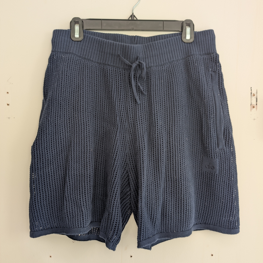 ALO Yoga Blue Men's Open Knit Shorts
